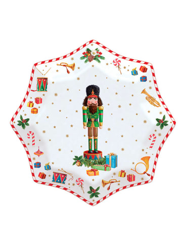 Easy Life 4er-Set: Brotteller ''Vintage Nutcracker'' in Weiß/ Bunt - Ø 16 cm