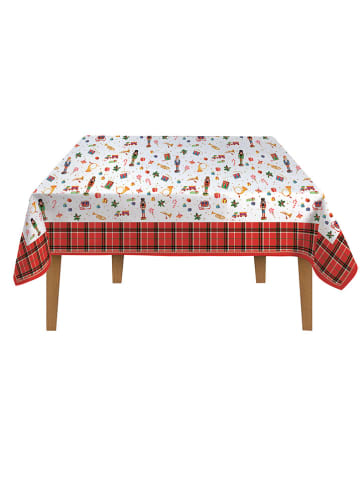 Easy Life Tischdecke ''Vintage Nutcracker'' in Weiß/ Rot/ Bunt - (L)180 x (B)145 cm
