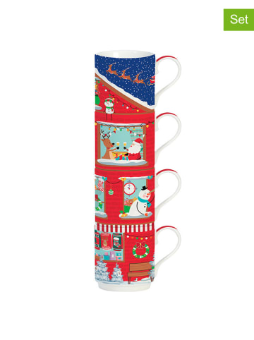 Easy Life Kubki (4 szt.) "Christmas Neighbours" w kolorze czerwonym - 275 ml