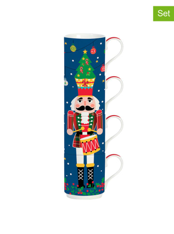 Easy Life Kubki (4 szt.) "Christmas Tambourine" w kolorze niebiesko-czerwonym - 275 ml