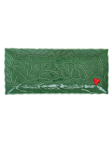 Easy Life Serveerplateau "Holly & Berries'' groen - (L)16,5 x (B)37 cm