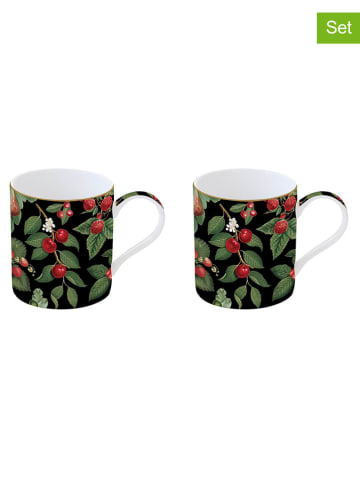 Easy Life 2-delige set: koppen "Orchard" zwart - 350 ml