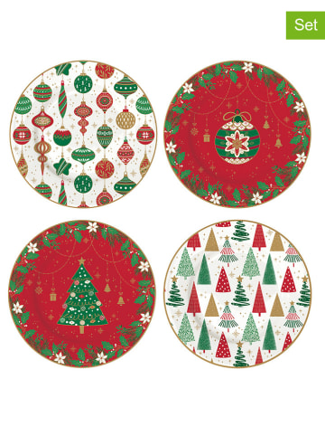 Easy Life 4-delige set: dessertborden rood/groen - Ø 19 cm