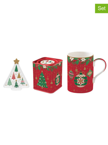 Easy Life 3-delige theeset "Jingle Bells" rood/wit/groen