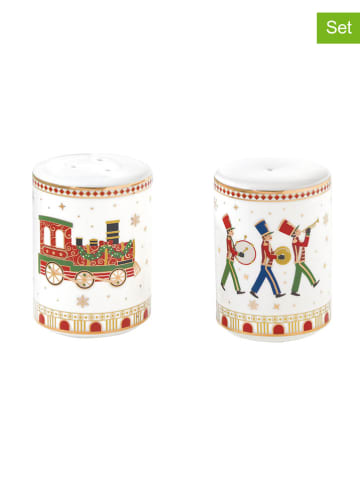 Easy Life 2-delige set: zout- & peperstrooier wit/meerkleurig - (H)7 cm