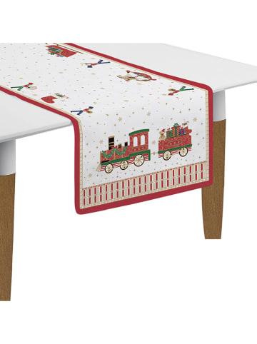 Easy Life Bieżnik w kolorze białym ze wzorem - 140 x 45 cm