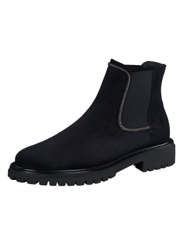 Paul Green Leder-Chelsea-Boots in Schwarz