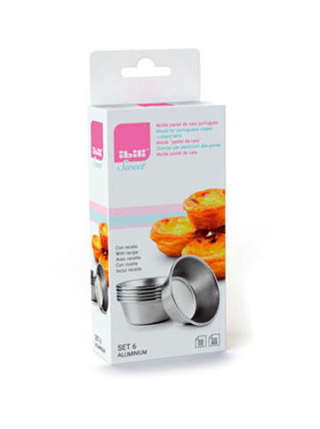 Ibili 6-delige set: vormpjes zilverkleurig - Ø 7 cm