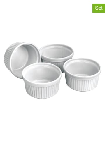 Ibili 4-delige set: vormpjes "Ramekin" wit - Ø 9 cm