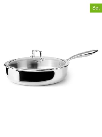 Ibili 2-delige set: roestvrijstalen braadpan met deksel - Ø 28 cm
