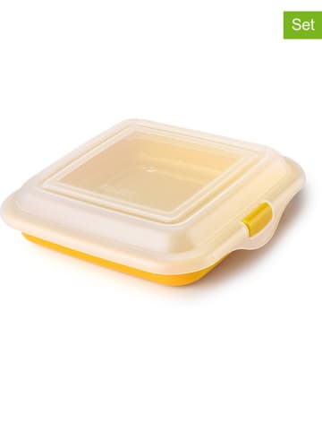 Ibili 3-delige set: sandwichboxen geel - (L)14,5 x (B)14,5 cm