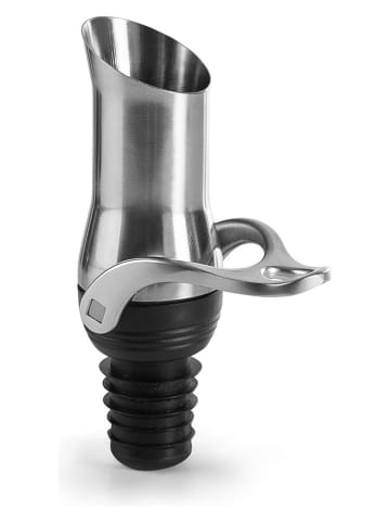 Ibili Wijnschenker zilverkleurig/zwart - (H)10 cm