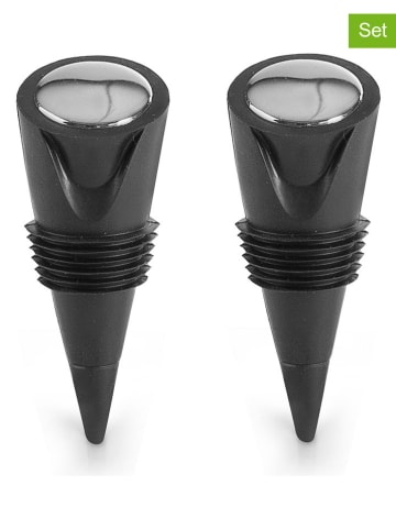Ibili 2er-Set: Weinverschlüsse in Schwarz - (H)6 cm