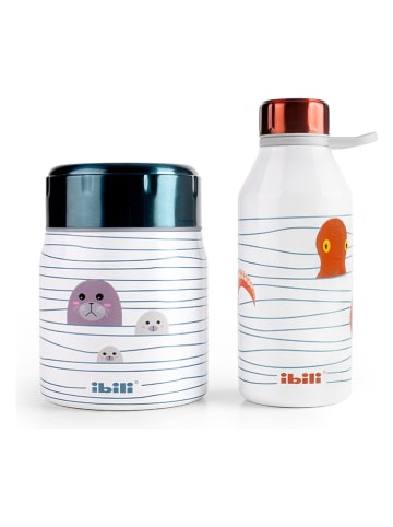 Ibili Kubek termiczny "Marea" w kolorze biało-zielonym - 500 ml