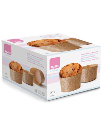 Ibili 2-delige set: panettonevorm beige - 2x 5 stuks