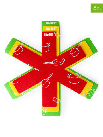 Ibili 3er-Set: Pfannenschoner in Rot/ Grün/ Gelb