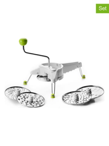 Ibili 6-delige voedselmolenset "Julienne" zilverkleurig/groen