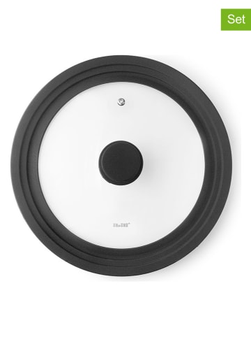 Ibili 3er-Set: Glasdeckel in Schwarz