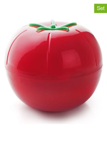 Ibili 2er-Set: Tomaten-Frischhalteboxen in Rot - (H)8 x Ø 11 cm
