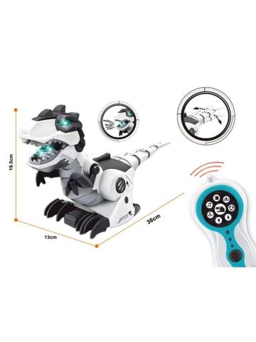 Techkidz Zdalnie sterowany dinozaur w kolorze czarno-białym - 6+