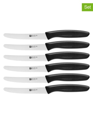 Zwilling 6-delige set: groentemessen "Twin" zwart - (L)12 cm