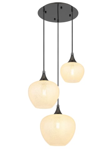 Globo lighting Hanglamp "Maxy" zilverkleurig/zwart - Ø 49 cm