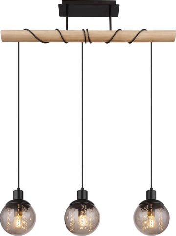 Globo lighting Lampa wisząca "Richard" w kolorze czarno-jasnobrązowym - 78 x 15 x 120 cm