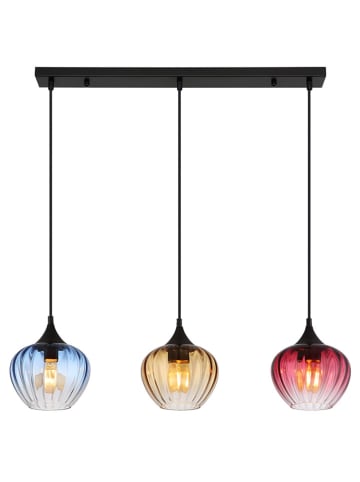 Globo lighting Hängeleuchte "Sander" in Rot/ Hellblau/ Gelb - (B)80 x (H)150 x (T)18 cm