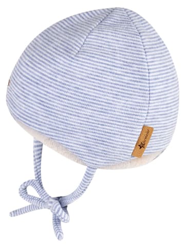Sterntaler Bindemütze in Hellblau/ Weiß