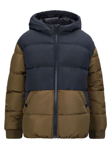 Retour Steppjacke "Guy" in Dunkelblau/ Hellbraun