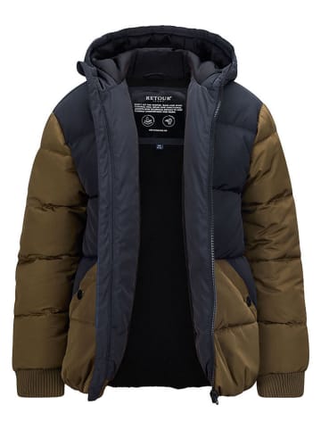 Retour Steppjacke "Guy" in Dunkelblau/ Hellbraun