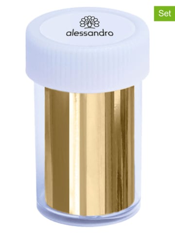 alessandro 2-delige set: nailart transferfolie goudkleurig