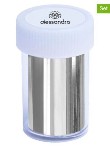 alessandro 2er-Set: Nailart-Transferfolie in Silber