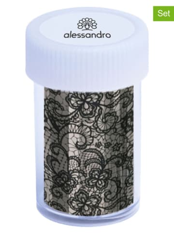 alessandro 2er-Set: Nailart-Transferfolie in Schwarz