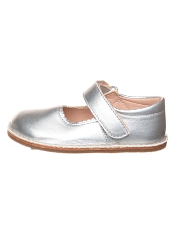 lamino Skórzane baleriny w kolorze srebrnym z paskiem