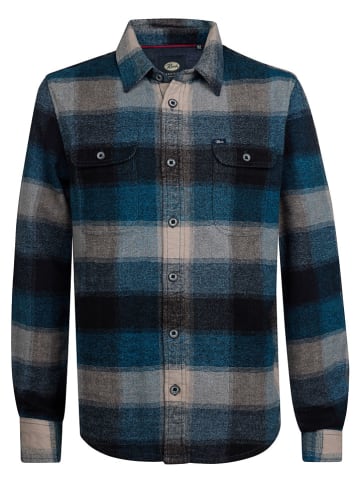 Petrol Industries Blouse antraciet/blauw