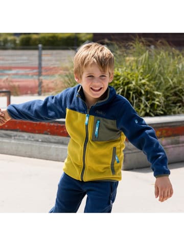 Peek U Fleece vest "Wave" geel/donkerblauw