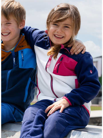 Peek U Fleece vest "Wave" roze/wit/donkerblauw