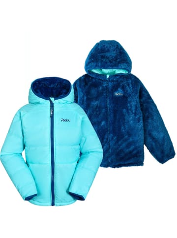 Peek U Omkeerbare doorgestikte jas "Clover" lichtblauw/blauw