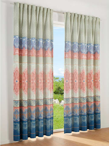 heine home Zasłona dekoracyjna w kolorze beżowo-czerwono-niebieskim