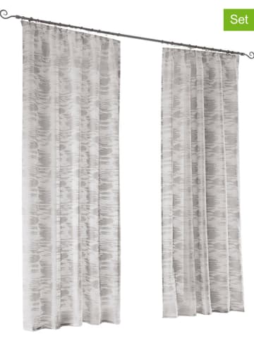 heine home Firanki dekoracyjne (2 szt.) w kolorze szarym