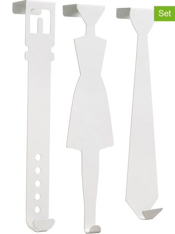 heine home 3-delige set: deurhaken wit - (B)7 x (H)40 x (D)5 cm