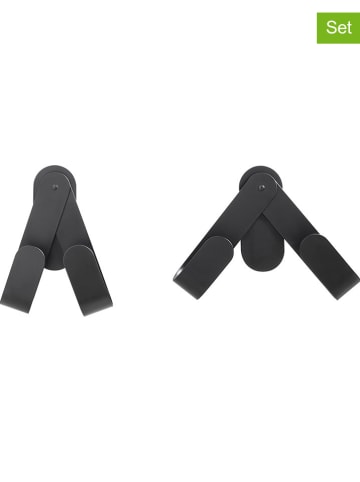 heine home Haczyki (2 szt.) w kolorze czarnym - 5 x 18 x 6,5 cm