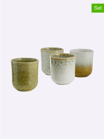 heine home 4-delige set: espressobekers crème/olijfgroen - (H)6 x Ø 5 cm