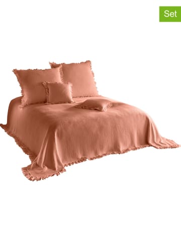 heine home 2-delige set: kussenhoezen bruinrood