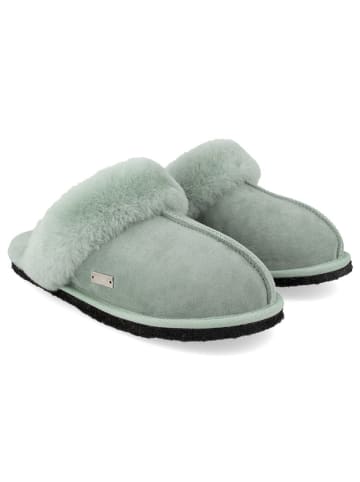 HAFLINGER Leder-Hausschuhe in Hellgrün