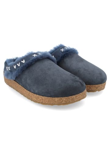 HAFLINGER Leren pantoffels donkerblauw