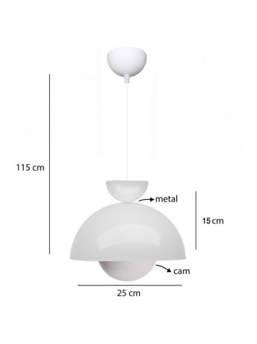 ABERTO DESIGN Hanglamp wit - (H)15 x Ø 25 cm