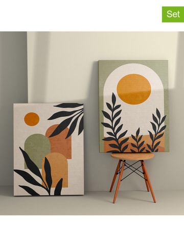 ABERTO DESIGN 2-delige set: kunstdrukken op canvas