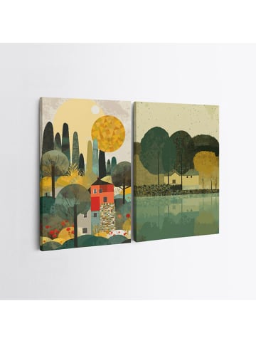 ABERTO DESIGN 2-delige set: kunstdrukken op canvas